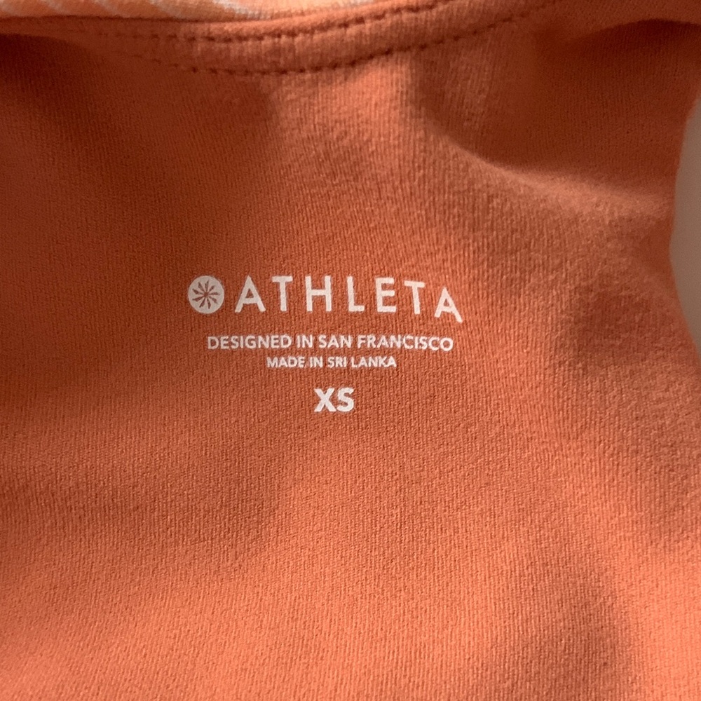 Athleta Orange Pink Sherbet Tie-Dye Sleeveless Crop Top Sports Bra - Picture 8 of 8